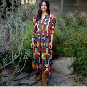 DOEN Nicolette Countryside Patchwork Cotton Praire Maxi Dress